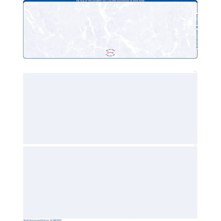 3000 Blank Laser Check Stock - Blue Marble - Top. Order Checks!