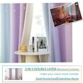 thumbnail image 2 of Anjee Blackout Curtains for Kids Girls Bedroom 2 Panel Curtains,Star Curtain Dual Layer Curtains with Sheer, 52" x 95",Blue Purple Yellow, 2 of 8