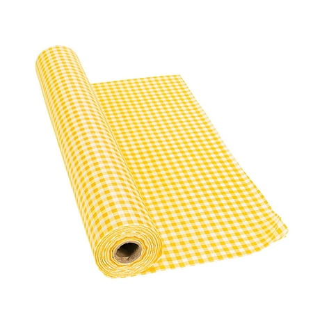

Yellow Gingham Tablecloth Roll - 1 Piece