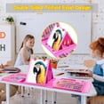 thumbnail image 3 of HTSQYL 208 PCS Art Supplies, Drawing Art Kit for Kids Adults Art Set with Double Sided Trifold Easel, Oil Pastels, Crayons, Colored Pencils, Watercolor Pens Gift for Girls Boys Artist,Pink, 3 of 8
