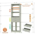 thumbnail image 3 of Besiost Closet System, 4-8 FT Closet Organizer Tower with 2 Wooden Drawers and 5 Hanging Rods, Can Fit 60 to 96 inch Walk-in Closet System, Crab Green, 3 of 14