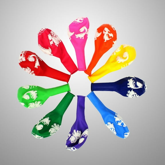 COSMOBETTY 100Pcs Colorful Dinosaur Balloons Latex for Families Birthday Celebration