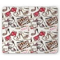 thumbnail image 1 of Fashion Mouse Pad, Feminine Shoes Lipstic Perfume Accessory Items for Beauty Pattern Image, Rectangle Non-Slip Rubber Mousepad, Black Pink Tan, by Ambesonne, 1 of 2