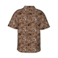 thumbnail image 3 of Goofa Warm Coffee Pattern Hawaiian Shirt for Men, Unisex Summer Beach Casual Short Sleeve Button Down Shirts,Aloha Tropical Floral print shirt-XX-Large, 3 of 9