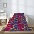 thumbnail image 2 of Disketp Colorful Snake Cozy Flannel Fleece Throw Blanket: Has a velvety texture for All Seasons - Perfect for Women, Men, & Kids"80"x60", 2 of 6