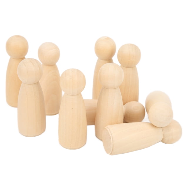 10 Muñecas De Clavijas De Madera De Madera 75 Mm, Accesorios De Bricolaje Seguros Para La Decoración, Adornos, Adornos