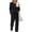 Set-323Black, variant on LEWKW Women's Long Sleeve Lounge Sets Crewneck Pullover with Pocket & Drawstring Wide Leg Pants Casual Soft Sleepwear Comfy Pajamas 2 Piece Outfits