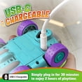 thumbnail image 3 of MindSprout Dino Chasers Juego de 2 coches de control remoto recargables para niños pequeños, juguetes para niños de 2 3 4 5 años, regalo de cumpleaños para niños y niñas, juguete de dinosaurio 2-4, lu, 3 of 5