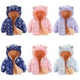 thumbnail image 5 of GYRATEDREAM Winter Coats for Toddler Kids Baby Boys Girls Padded Light Puffer Jacket Outerwear Infant Down Teddy Bear Jacket with Hoods for 12-18M Blue, 5 of 6