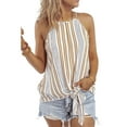 thumbnail image 4 of EQWLJWE Robe Longue pour Femmes Col Rond Ample Décontracté Rayé Imprimé Sans Manches, 4 of 7