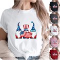 thumbnail image 1 of Fiudx Camisetas para Mujer Top de Manga Corta con Cuello Redondo y Estampado Del Día de La Independencia, Informal y Elegante para Mujer, 1 of 3