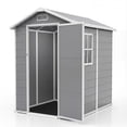 thumbnail image 4 of Outdoor Storage Shed 4x6 FT with Floor, Plastic Resin Garden Shed with Window&Lockable Door, All-Weather Utility Shed for Patio, Backyard, Lawn Mower, Bike, 4 of 7