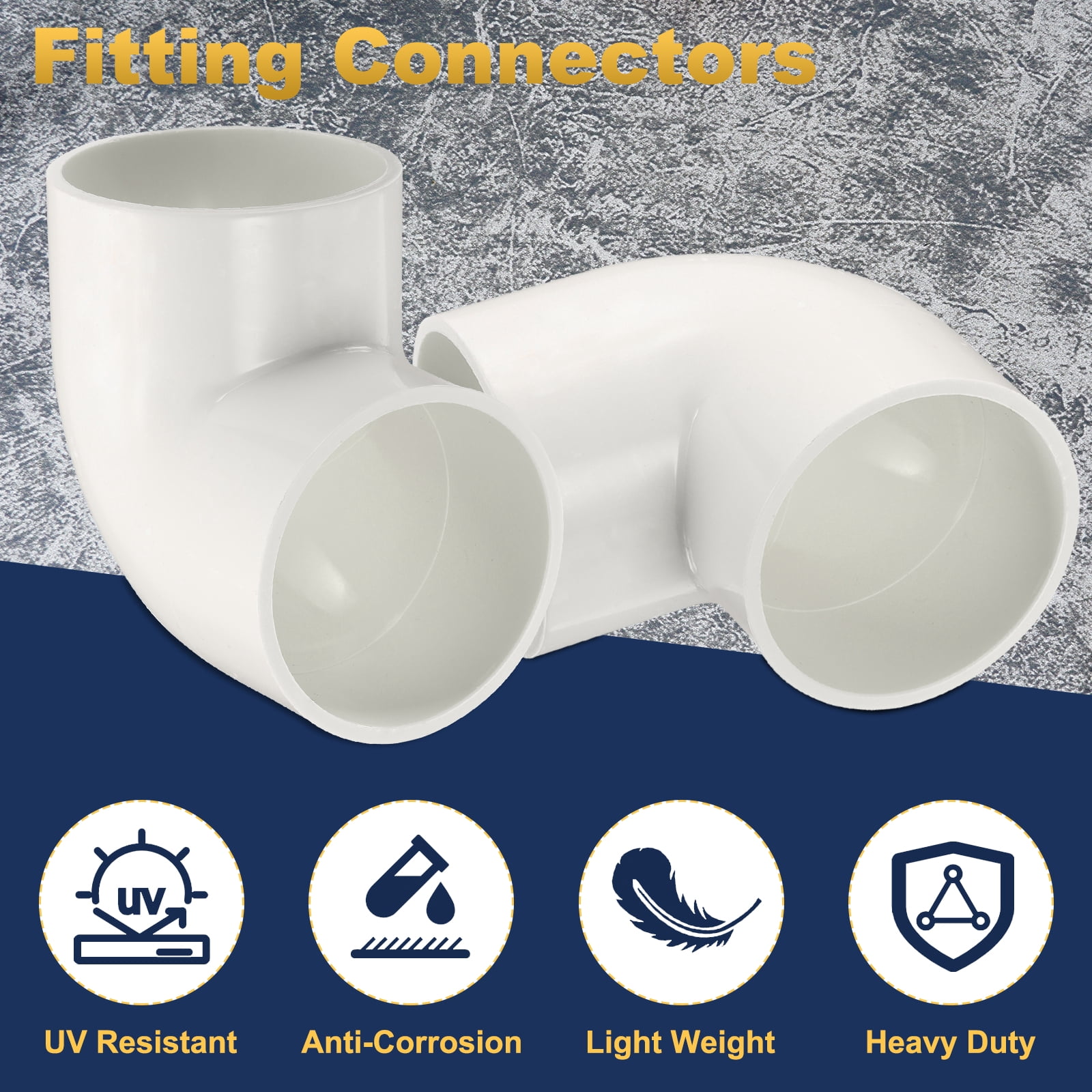 Unique Bargains 90 Degree Elbow Pipe Fittings Connector for Applications White
