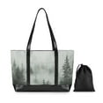 thumbnail image 7 of FORMRS Canvas Laptop Tote Bag for Women with 15.6" Computer Compartments Shoulder Handbag, Foggy Forest, 7 of 7