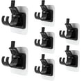 thumbnail image 2 of 6 Pcs No Drill Curtain Rod Brackets, Black Self-Adhesive Nail Free Wall Mount Curtain Rod Holder Hooks for Bathroom, Kitchen, Home, Hotel Use, 2 of 5