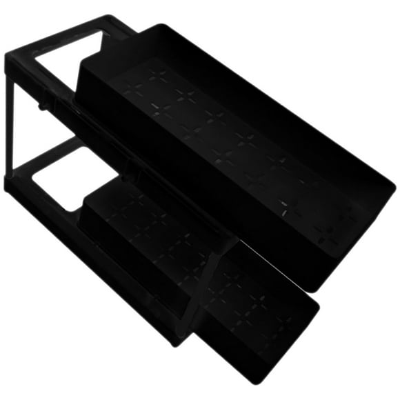 OULII 1Pcs Under Sink Organizer Abs Material Rectangular Design Black For Homeowners And Families