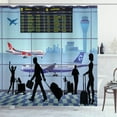 thumbnail image 1 of Ambesonne Airport Shower Curtain, Planes People Flight Board, 69"Wx84"L, Multicolor, 1 of 3
