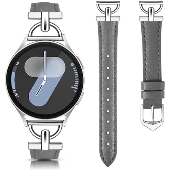 can Bands Compatible with Samsung Galaxy Watch 7 / FE / 6/6 Classic / 5/5 Pro / 4/4 Classic / 3 41mm, 20mm Soft Leather with D-Shaped Metal Strap for Huawei GT3 / GT2 42mm Women Men