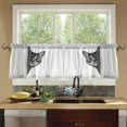 thumbnail image 4 of Yayeee Kitchen Curtains Tier Set of 2 Light Filtering 57"x24" Over Sink Window Panels, Black Cute Cat, 4 of 7