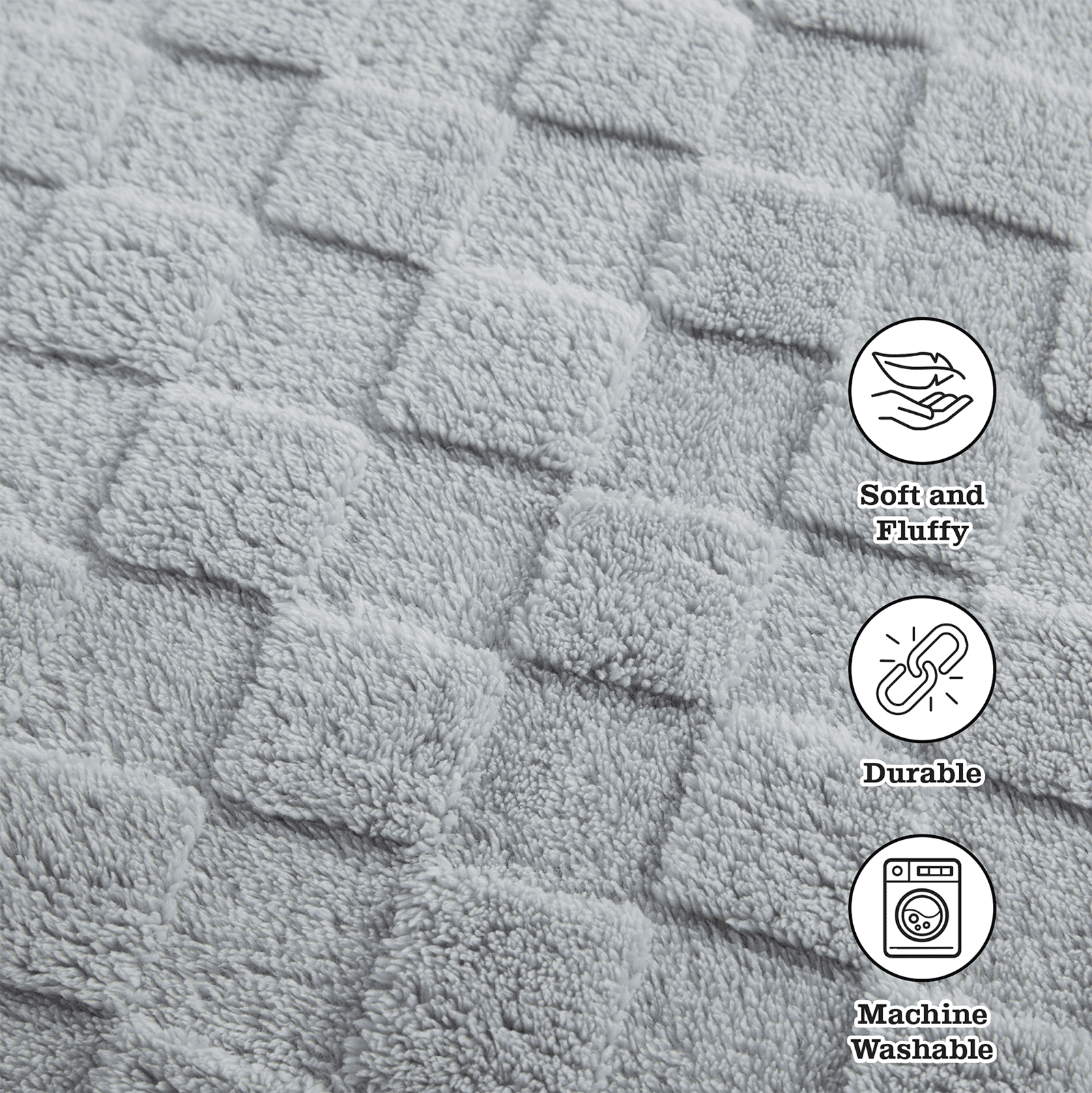 Your Zone 3-Piece Gray Embossed Checkerboard Comforter Set Twin/Full, Unisex, Kids