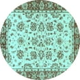 thumbnail image 1 of Ahgly Company Indoor Round Abstract Light Blue Modern Area Rugs, 8' Round, 1 of 4