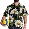 thumbnail image 4 of Daisy Men's Short Sleeve Beach Shirts, Casual Printed Poplin Button Down, Unisex Summer Hawaiian Shirt, 4 of 6