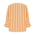 thumbnail image 4 of aidice Long Sleeve Shirts for Women Round Neck Flare Sleeve Loose Striped Pullover Casual Blouses Tops, 4 of 7
