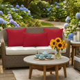 thumbnail image 5 of Pure Red Outdoor Pillow Covers 20x12 Inch Lumbar Pillow Covers Set of 2 Waterproof Decorative Throw Pillow Cases Simple Solid Color Cushion Covers for Patio Furniture Garden Couch Sofa, 5 of 8