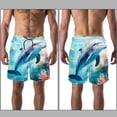thumbnail image 3 of luoweisi Men's Beach Shorts Quick Dry Swim Trunks with Mesh Lining Dolphin L, 3 of 5