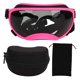 thumbnail image 1 of Gafas protectoras para mascotas, montura rosa, resistentes a los rayos ultravioleta, resistentes al viento, transpirables, con correa ajustable, para exteriores, lentes grises., 1 of 14