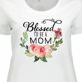 thumbnail image 4 of Inktastic Blessed to Be a Mom with Pink Flowers Women's Plus Size T-Shirt, 4 of 5