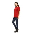 thumbnail image 3 of Emmalise Women's Round Neck Short Sleeve Tru-Fit Tee Shirt, Red, X-Large, 3 of 4