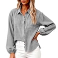 thumbnail image 4 of GigrtiJin Cotton Button Down Shirts for Womens Long Sleeve Collared Loose Blouses Dressy Casual Work Button up Shirts with Pockets, 4 of 7