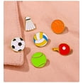 thumbnail image 2 of Nvzi-a 2pcs Cartoon Ball Brooch Pin,Basketball Soccer Volleyball Tennis Lapel Pins,Cute Enamel Pins,Sports Style Brooch Badge for Fans Backpack Hat Decors-Style A, 2 of 2