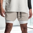 thumbnail image 3 of Athletic Gym Shorts Men 2 in 1 Summer Elastic Waist Breathable Workout Running Shorts with Compression Liner Pockets, 3 of 5
