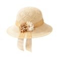 thumbnail image 2 of Hkoxplj Women Sun Hat Wide Brim Foldable Straw Hat UV Protective Beach Hat Packable Travel Bucket Hat with Bow Embellishments Breathable Summer Cute Hat for Ladies Elegant Floppy Hat, 2 of 2