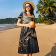 thumbnail image 4 of Disketp Noble Style Bald Eagle para Vestido de Manga Corta para Mujeres, Vestidos de Verano para Mujeres, Casual y Holgado para la Playa, 4 of 6