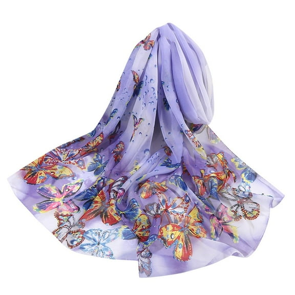 Saving Clearance 2025! Lisingtool 160*50Cm Women Flower Print Long Soft Wrap Scarf Simulation Silk Shawl Scarves Promotion Sale