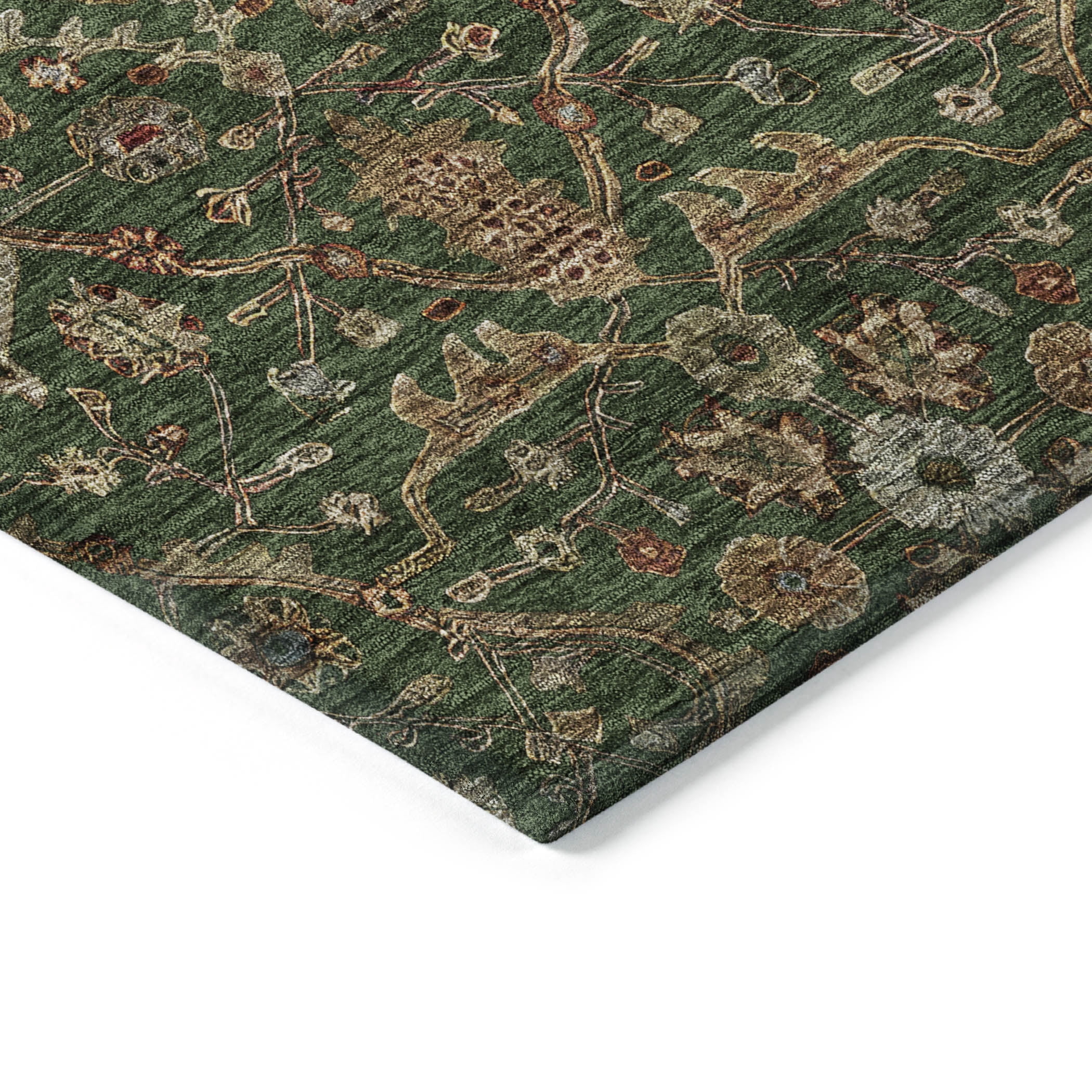 Addison Rugs Chantille Indoor/Outdoor Transitional Geometric, Abstract Emerald Washable Rectangle Rug, 3' x 5'
