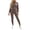 Brown, variant on Matching Set for Women Slim Long Sleeve Hoodie Skinny Leggings Fall Tracksuits for Workout Travel Hiking Blue XS