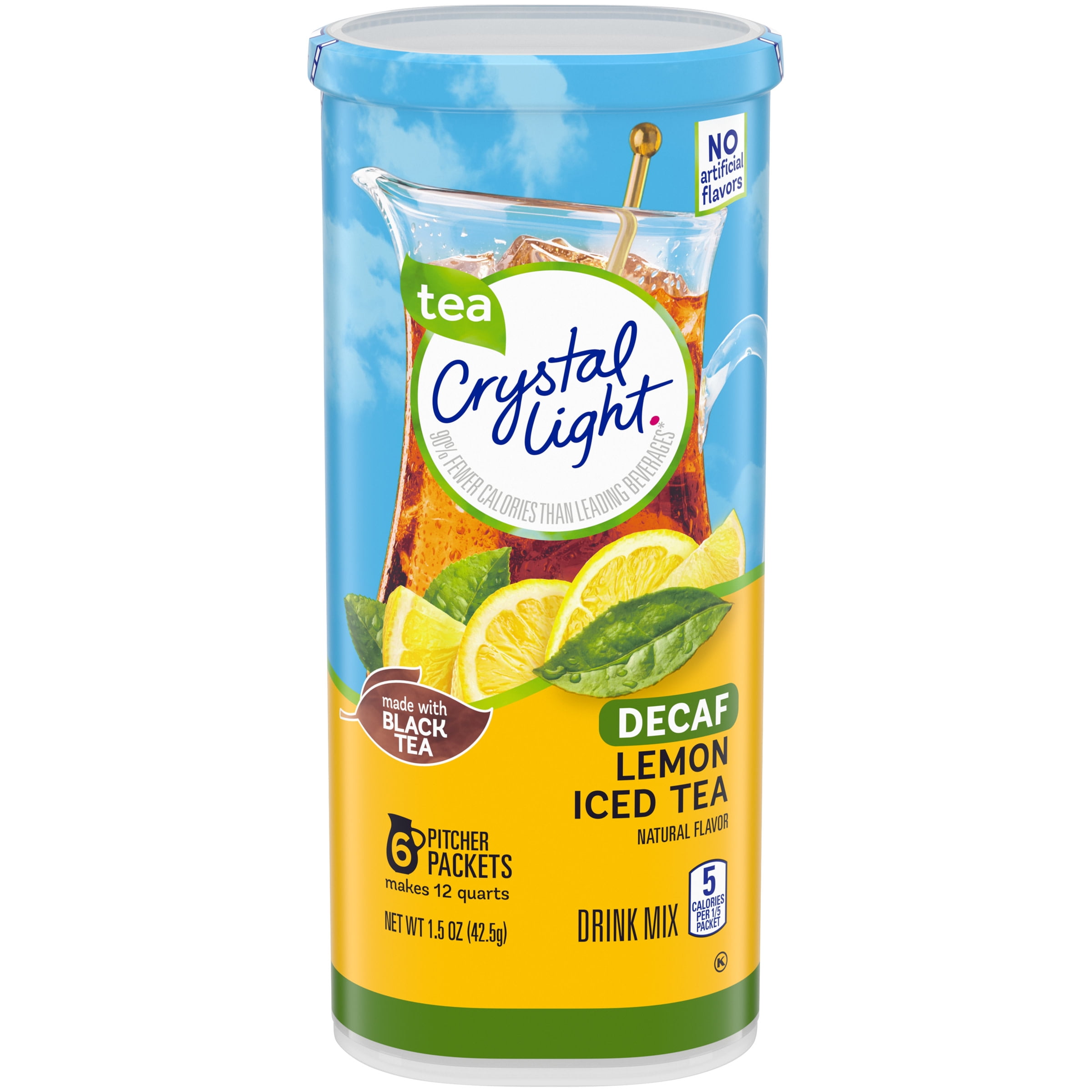 Crystal Light Decaf Lemon Iced Tea Naturally Flavored Powdered Drink