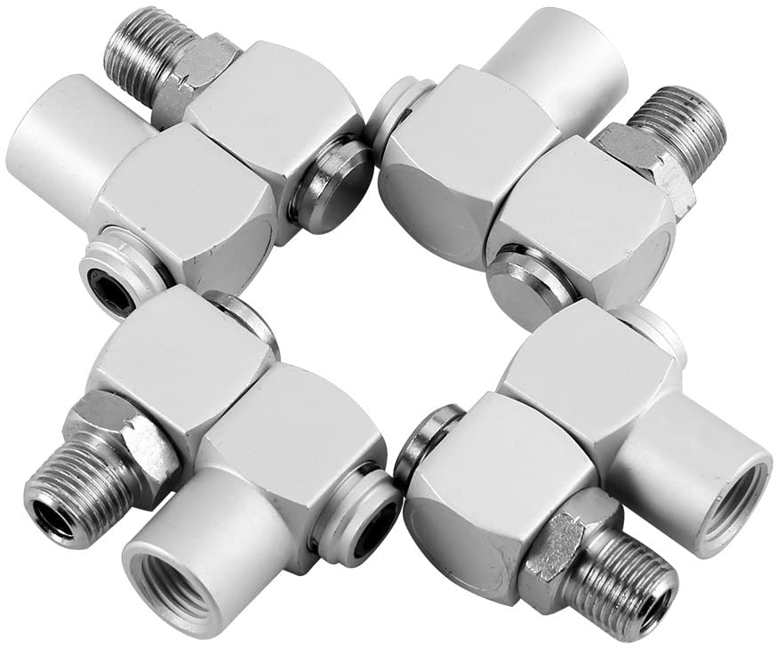 8Pcs Aluminum 1/4" Air Hose Adapters Universal 360 Degree Swivel Air
