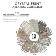 Crystal Print Cullen Traditional Oriental Cream Multi ashable Indoor Area Rug, 8x10