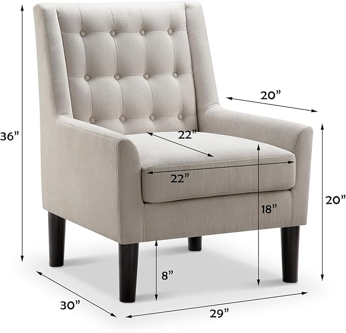 BSHTI modern style Tufted Upholstered Loveseat,with Removable Back Cushions,Sturdy Construction,Linen Blend Upholstery,Square Arm