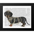 thumbnail image 2 of Fab Funky 18x15 Black Modern Framed Museum Art Print Titled - Dachshund and Pearls, 2 of 5