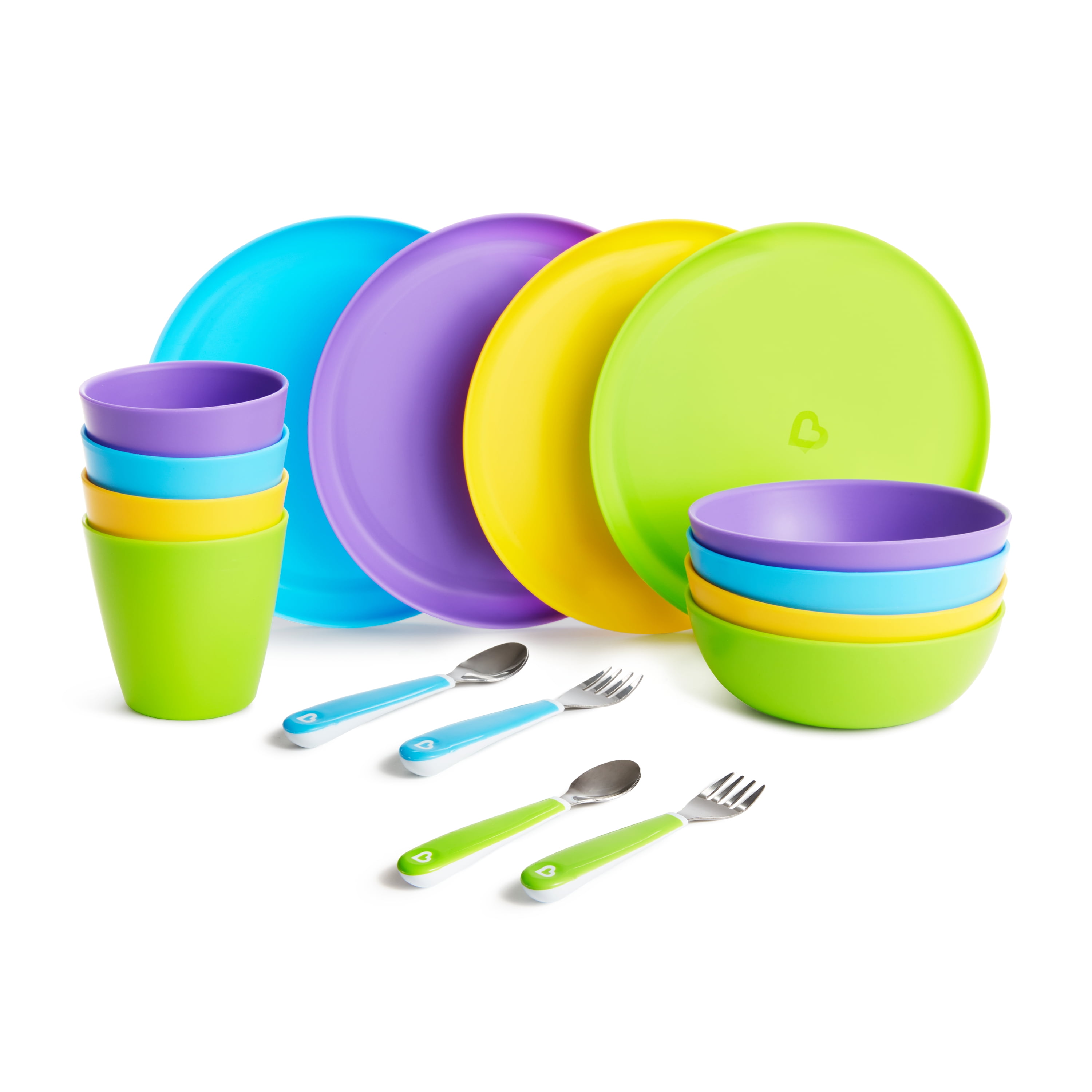 Munchkin 16 Piece Toddler Dining Set, BPA Free, Plastic, Multi-Color