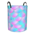 thumbnail image 2 of Balery Purple Dragon Scales Round Laundry Basket with Handles Waterproof Freestanding Laundry Hamper for Clothes Toys in the Dorm and Family-Small, 2 of 8