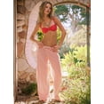 thumbnail image 5 of Women Summer Outfits Lounge 2 Piece Sets Striped Tube Top and Pants Matching Sets Beach Vacation Travel Red & White XL, 5 of 7
