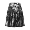 thumbnail image 6 of WAYUTE Skirts for Women Fashion High Waist Pleated Solid Color Short Skirt Loose Comfortable Sequin Skirt Party Performance Evening Wear Holiday Skirt, 6 of 6
