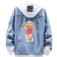 thumbnail image 1 of Chaqueta vaquera de estilo holgado, diseño creativo, oso jugando al golf, 1 of 6